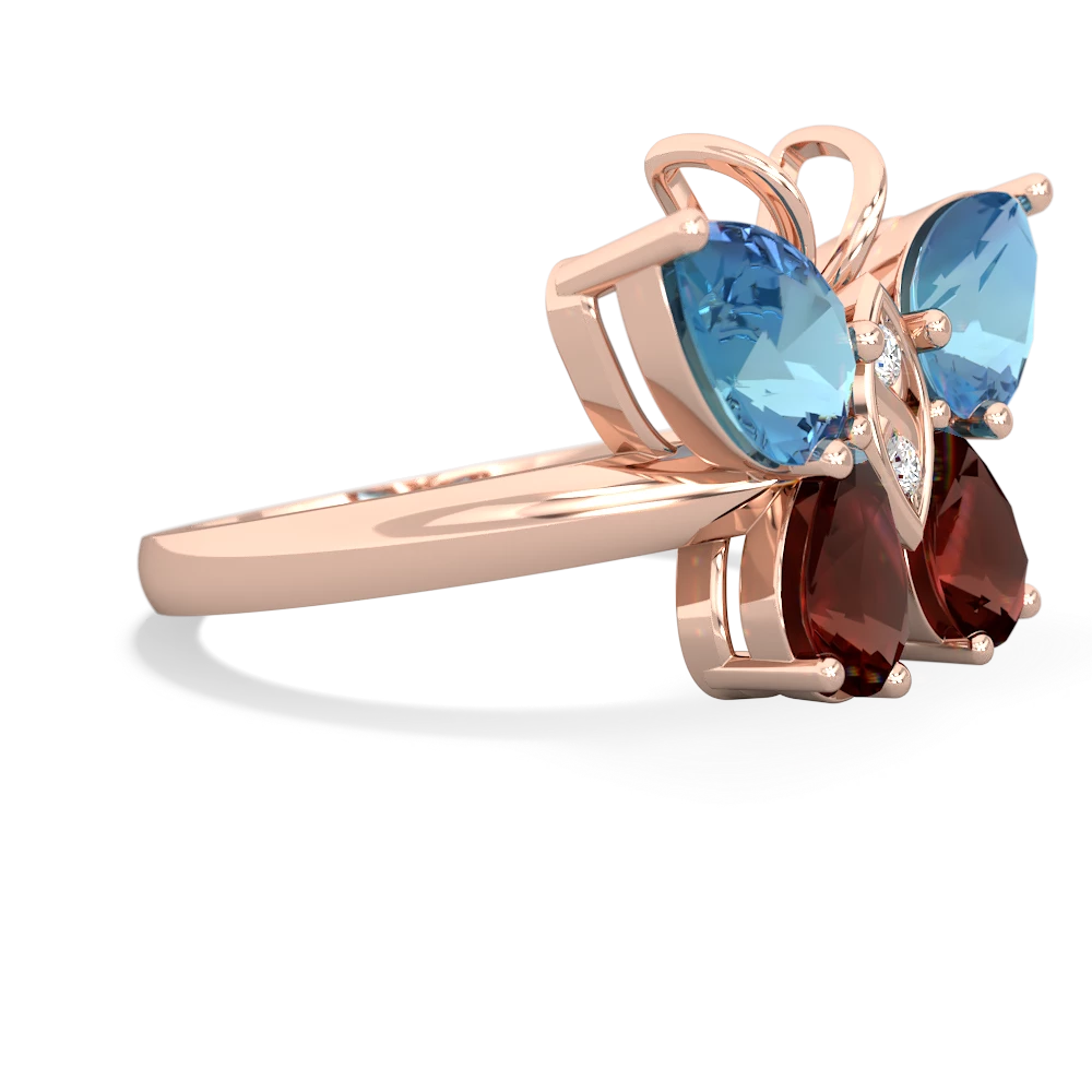 Blue Topaz Butterfly 14K Rose Gold ring R2215