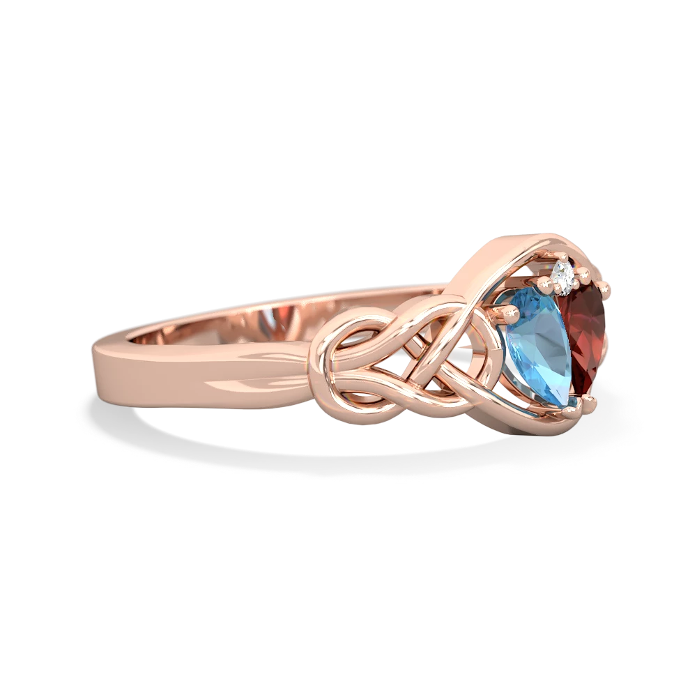 Blue Topaz Celtic Love Knot 14K Rose Gold ring R5420