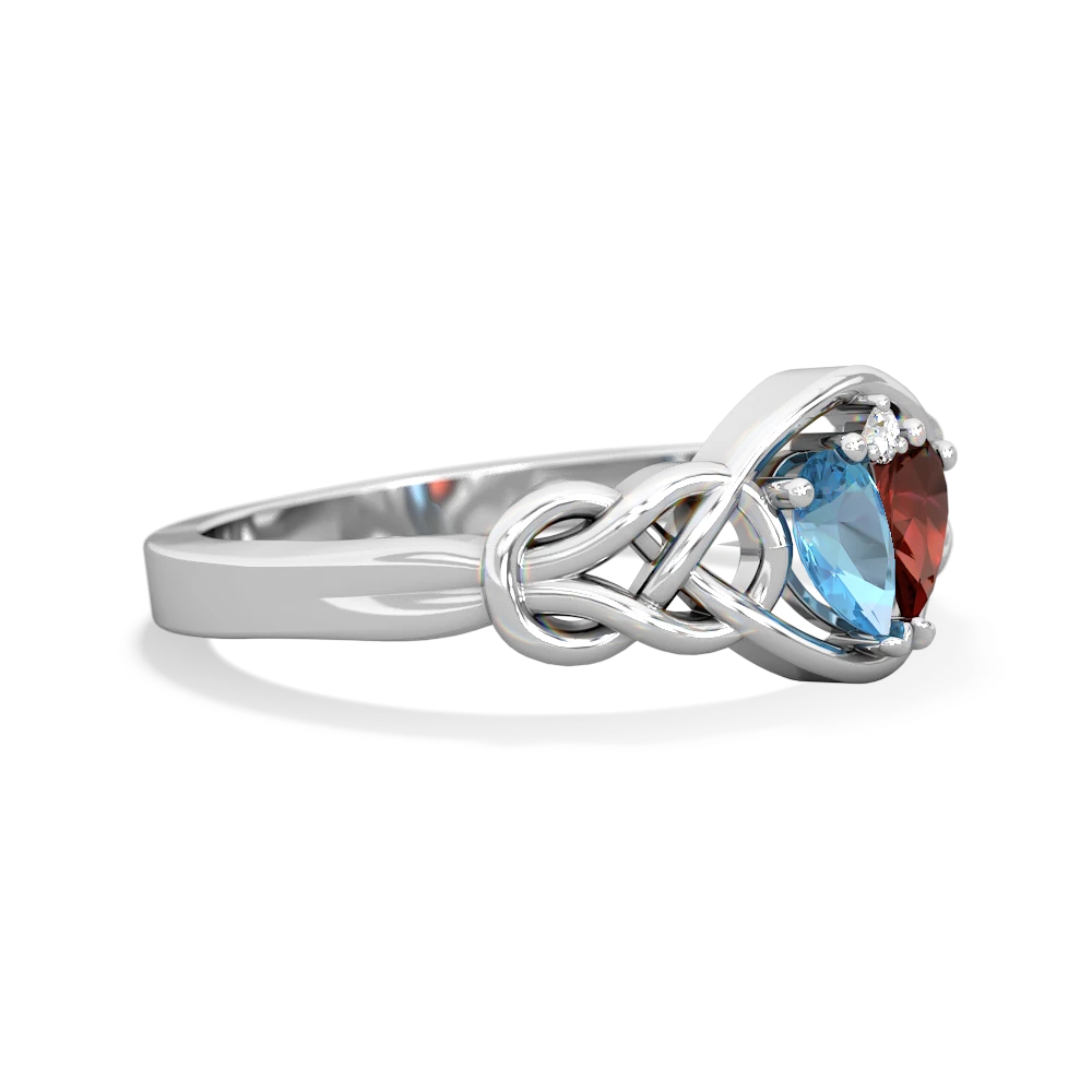 Blue Topaz Celtic Love Knot 14K White Gold ring R5420