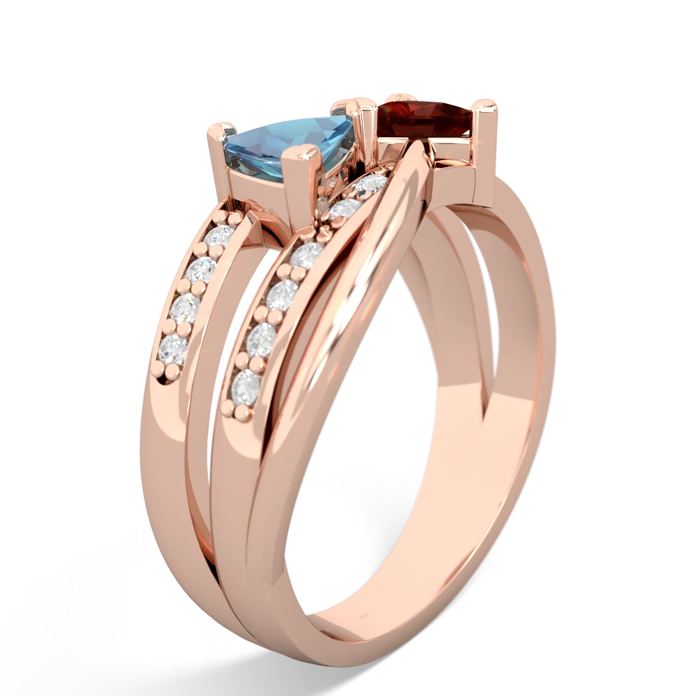 Blue Topaz Bowtie 14K Rose Gold ring R2360