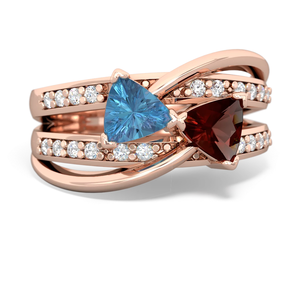 Blue Topaz Bowtie 14K Rose Gold ring R2360