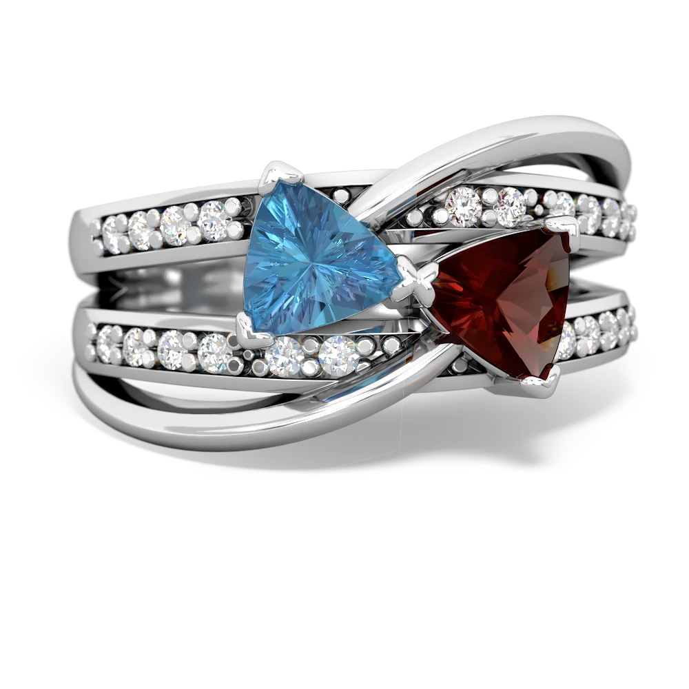 Blue Topaz Bowtie 14K White Gold ring R2360