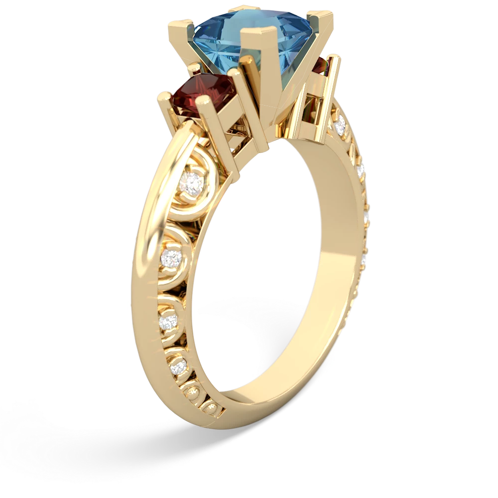 Blue Topaz Eternal Embrace Engagement 14K Yellow Gold ring C2001