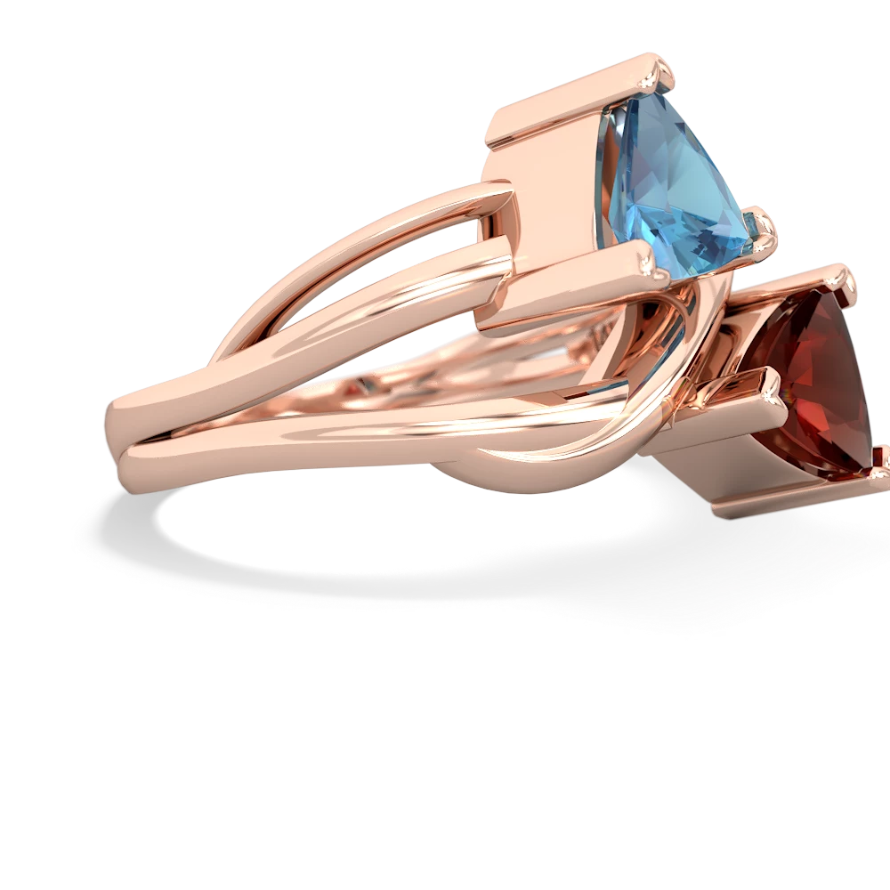 Blue Topaz Split Band Swirl 14K Rose Gold ring R2341