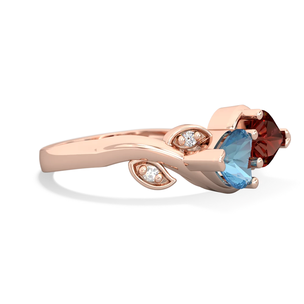 Blue Topaz Floral Elegance 14K Rose Gold ring R5790