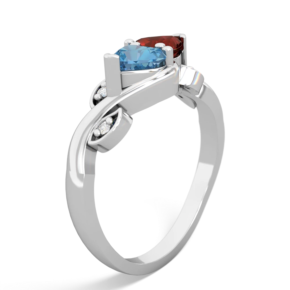 Blue Topaz Floral Elegance 14K White Gold ring R5790