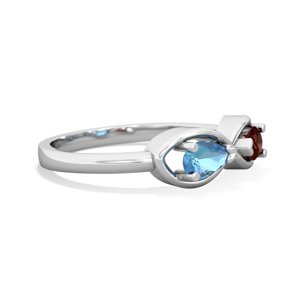 Blue Topaz Infinity 14K White Gold ring R5050