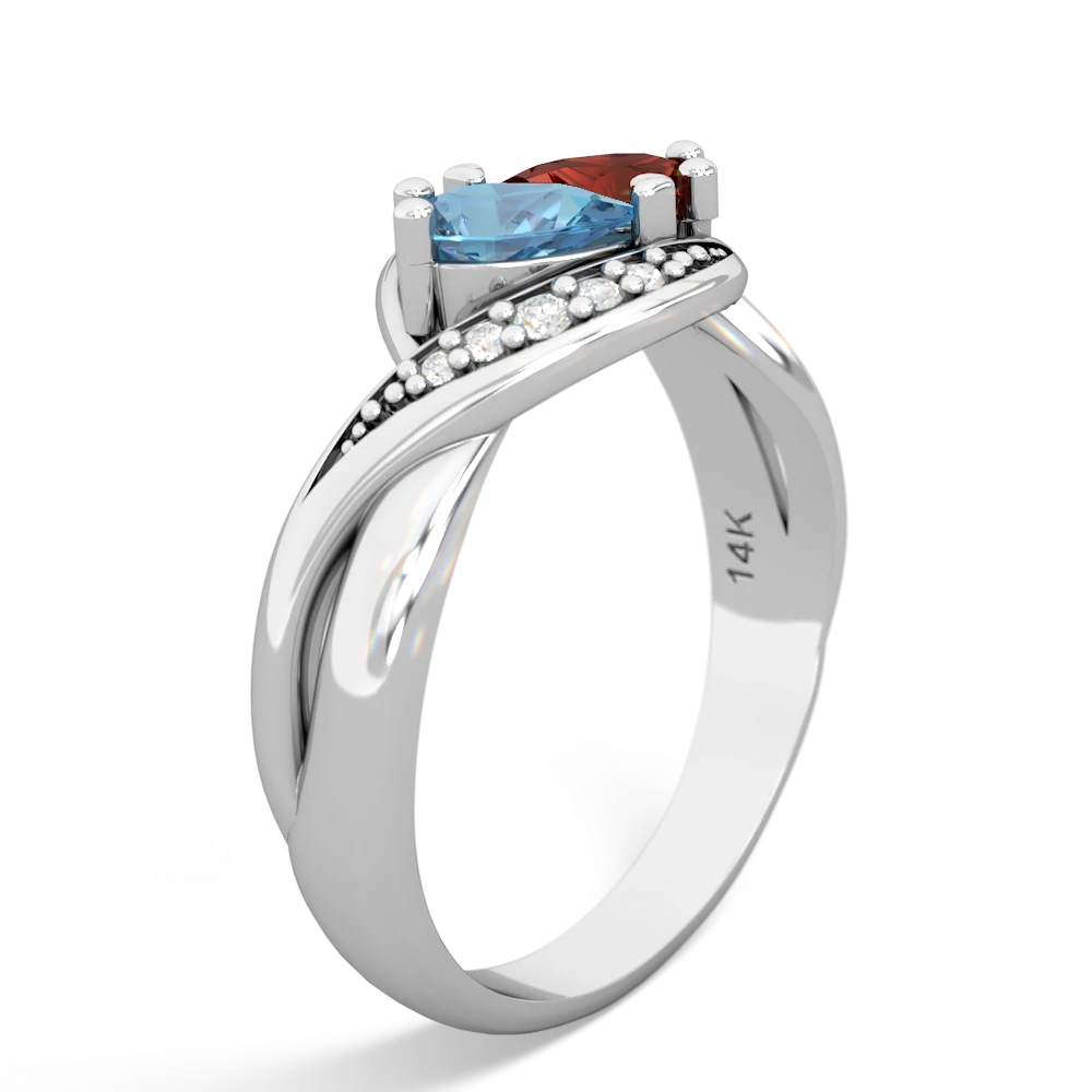 Blue Topaz Summer Winds 14K White Gold ring R5342