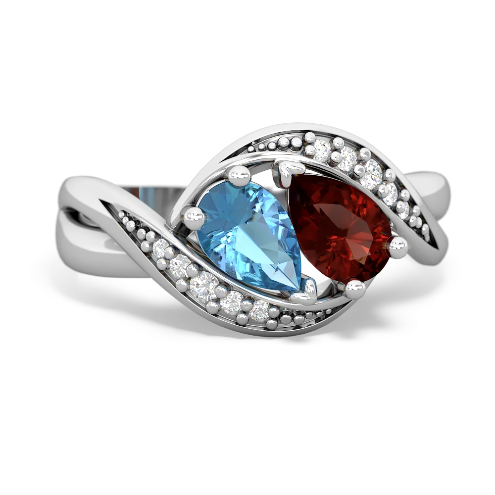 Blue Topaz Summer Winds 14K White Gold ring R5342