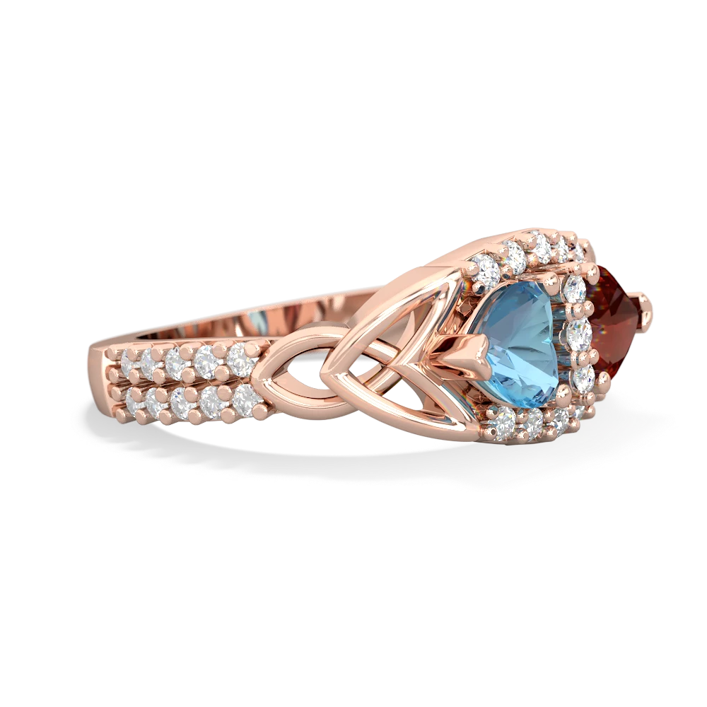 Blue Topaz Sparkling Celtic Knot 14K Rose Gold ring R2645