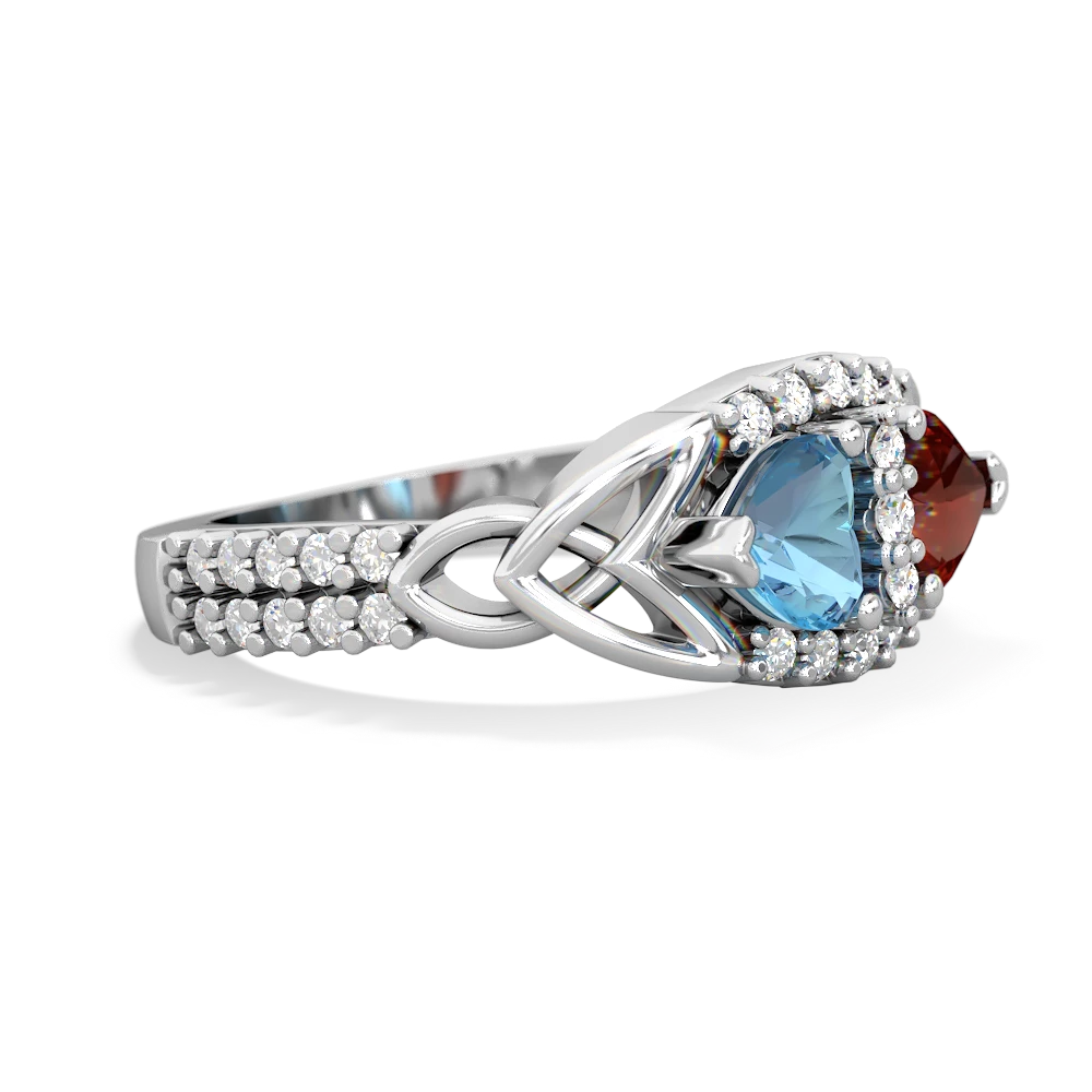 Blue Topaz Sparkling Celtic Knot 14K White Gold ring R2645