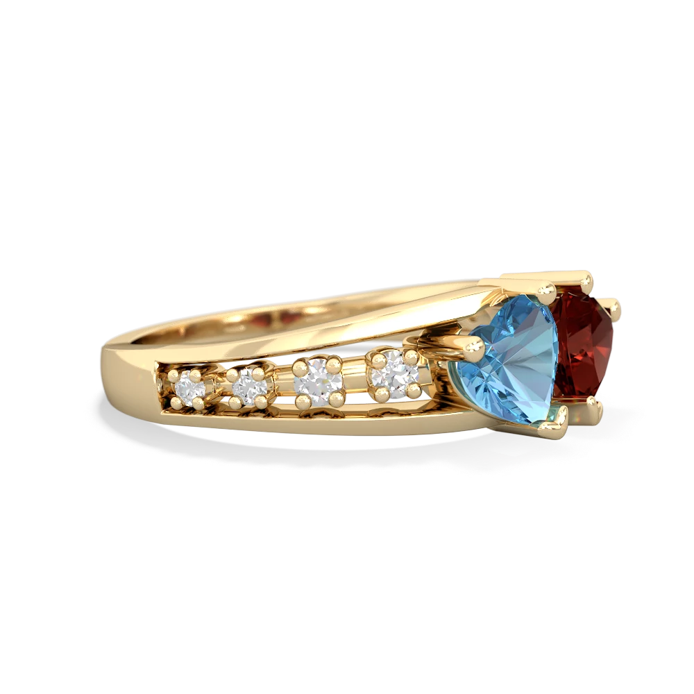 Blue Topaz Heart To Heart 14K Yellow Gold ring R3342