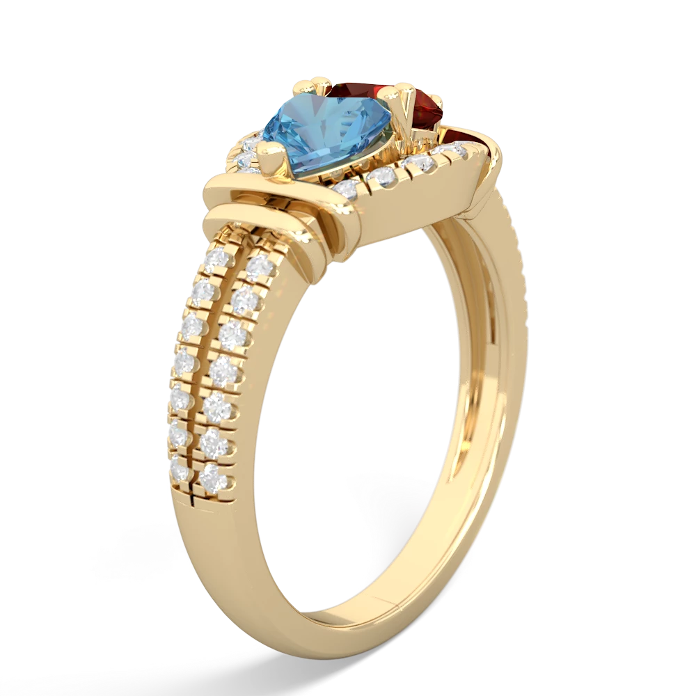 Blue Topaz Art-Deco Keepsake 14K Yellow Gold ring R5630