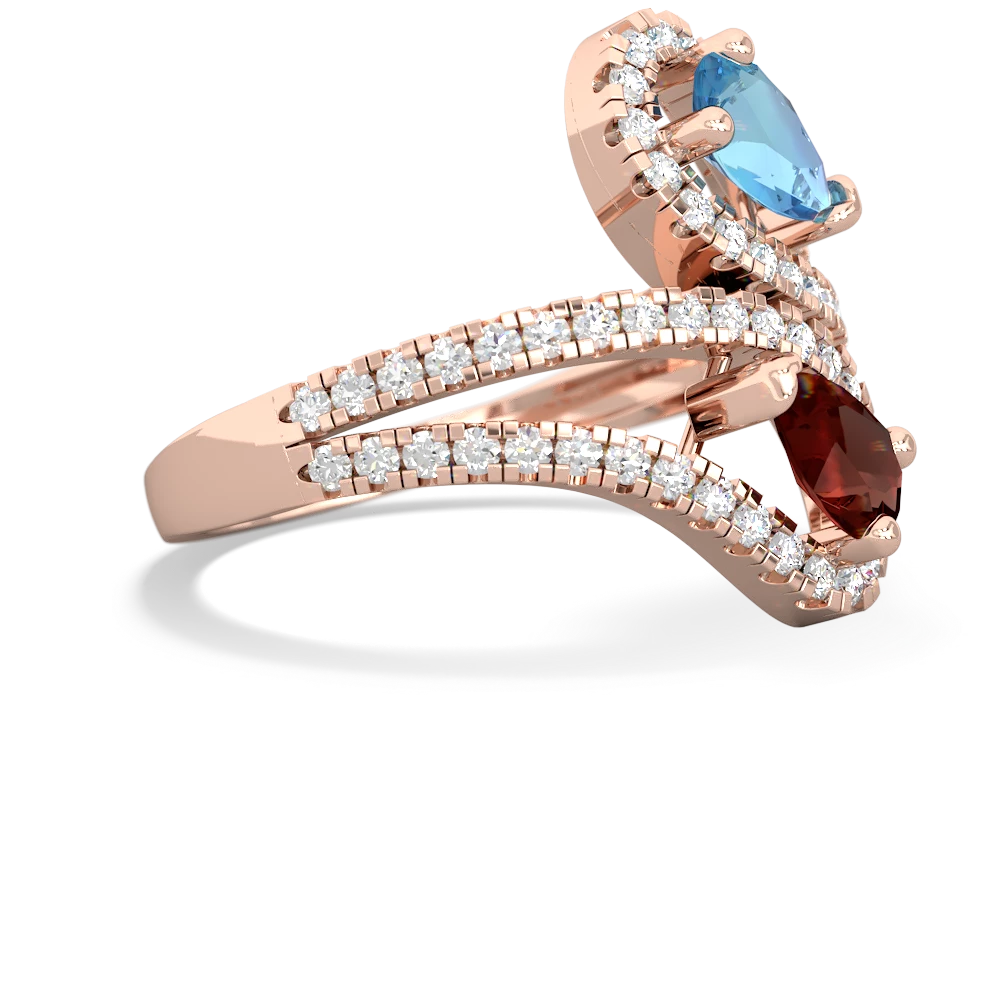 Blue Topaz Diamond Dazzler 14K Rose Gold ring R3000