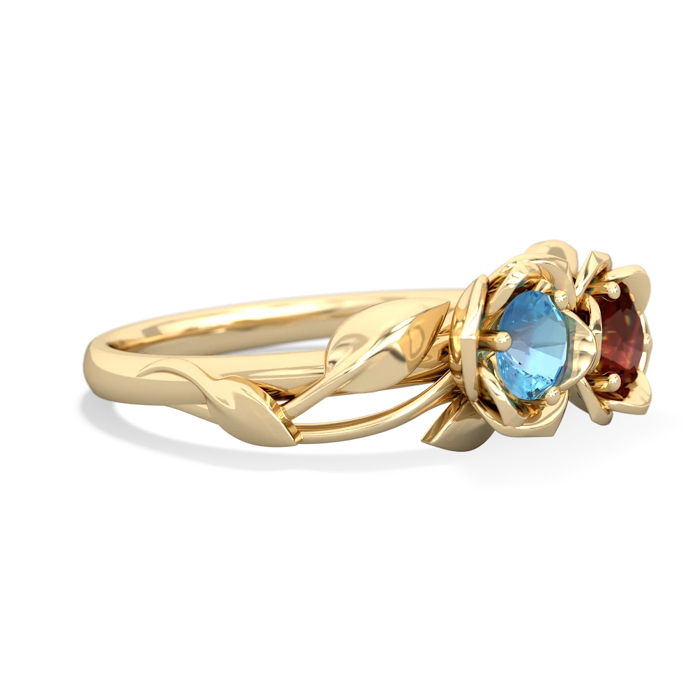 Blue Topaz Rose Garden 14K Yellow Gold ring R5510