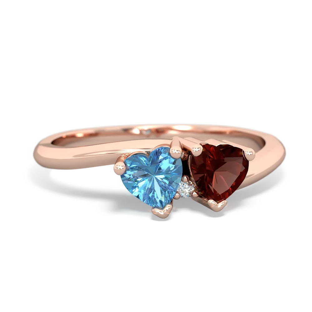 Blue Topaz Sweethearts 14K Rose Gold ring R5260