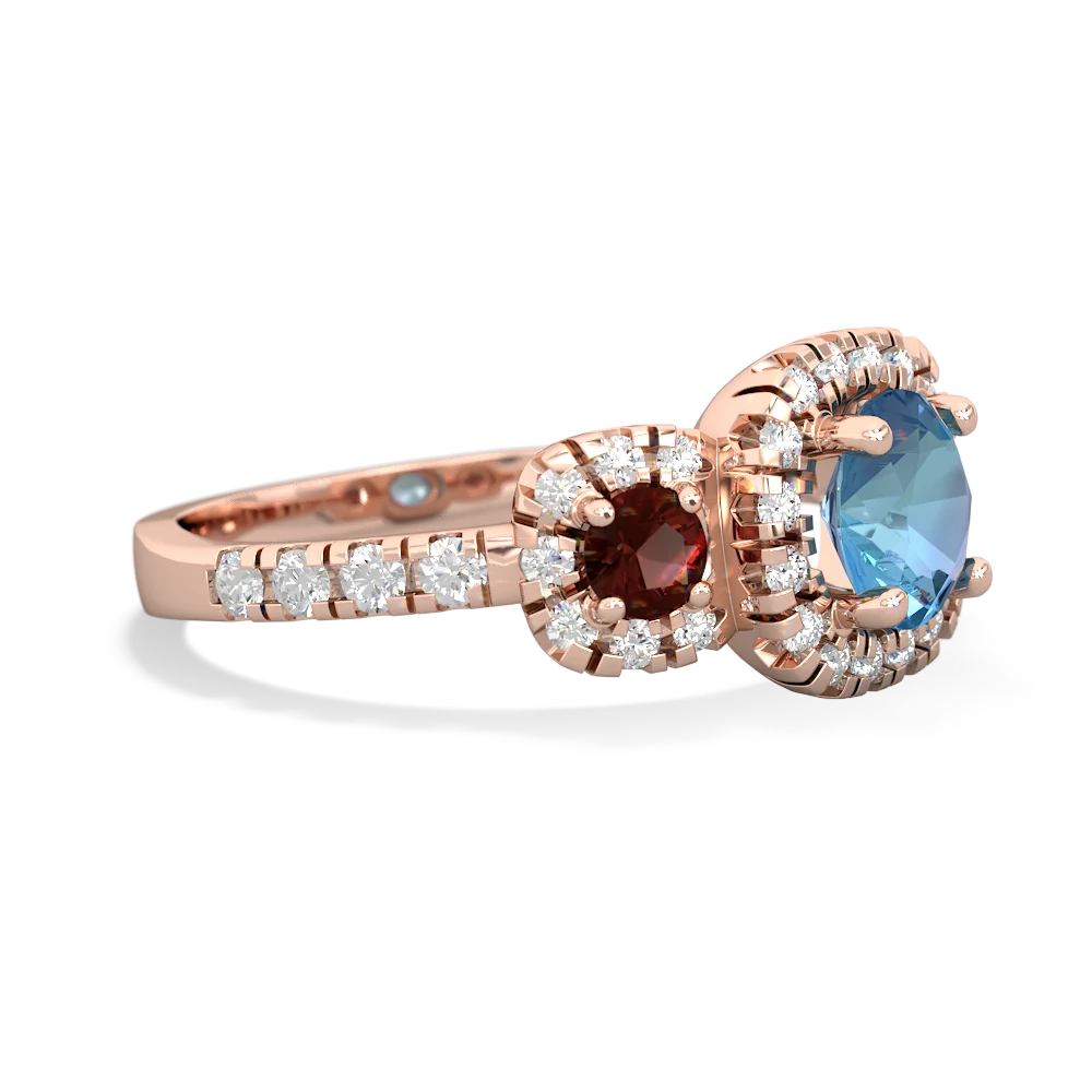 Blue Topaz Regal Halo 14K Rose Gold ring R5350