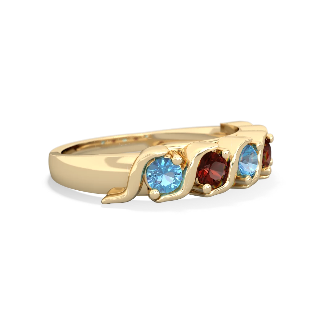 Blue Topaz Anniversary Band 14K Yellow Gold ring R2089