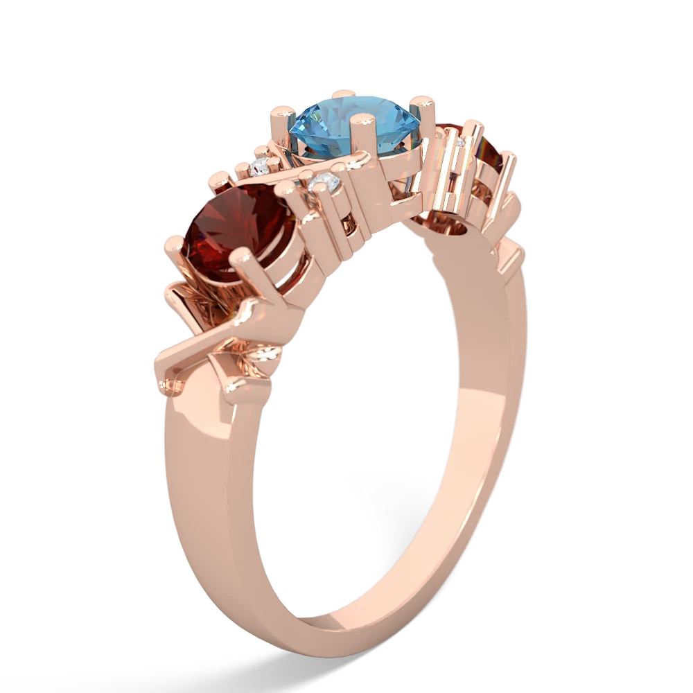 Blue Topaz Hugs And Kisses 14K Rose Gold ring R5016