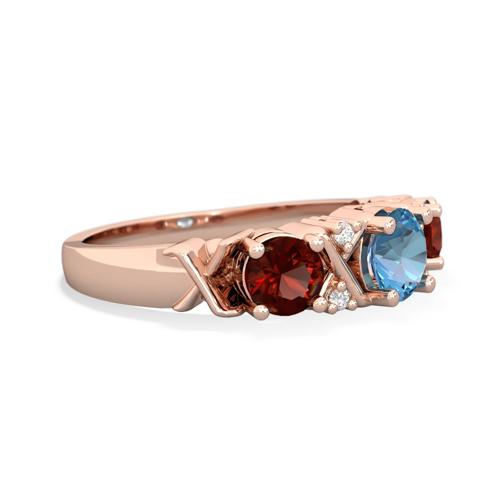 Blue Topaz Hugs And Kisses 14K Rose Gold ring R5016