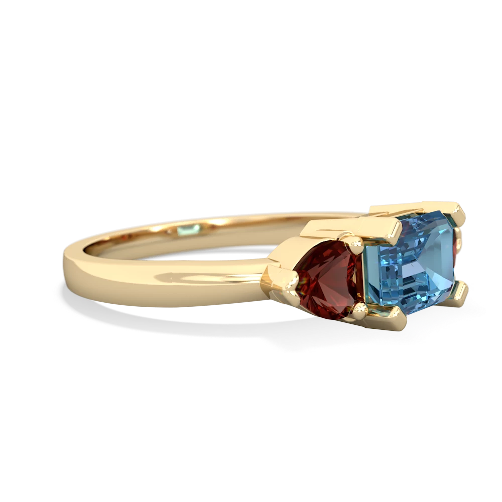 Blue Topaz Three Stone 14K Yellow Gold ring R5235