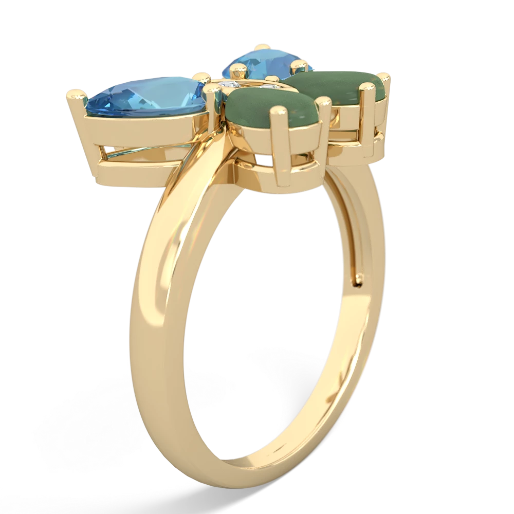 Blue Topaz Butterfly 14K Yellow Gold ring R2215