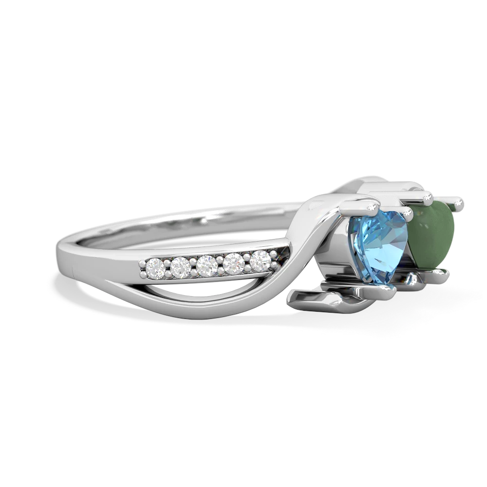 Blue Topaz Side By Side 14K White Gold ring R3090