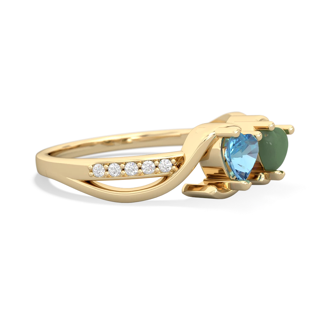 Blue Topaz Side By Side 14K Yellow Gold ring R3090