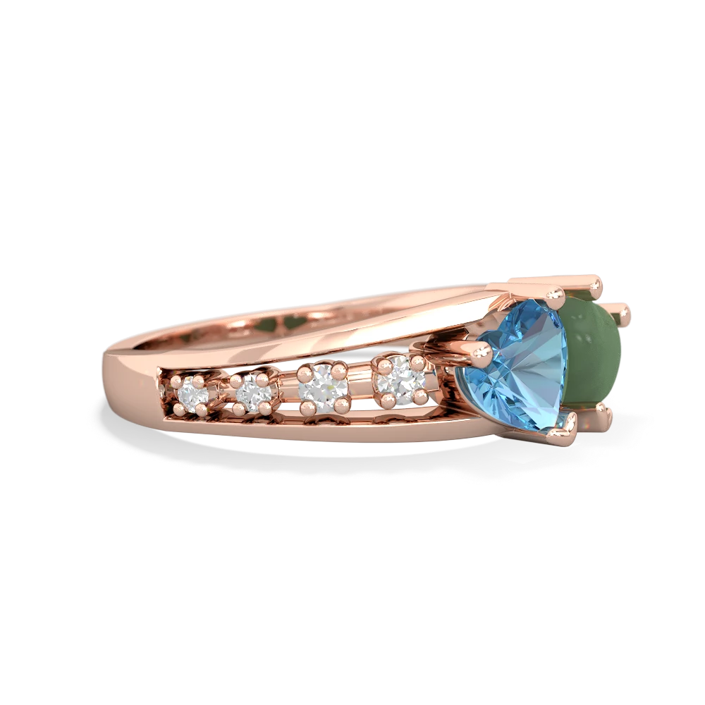 Blue Topaz Heart To Heart 14K Rose Gold ring R3342