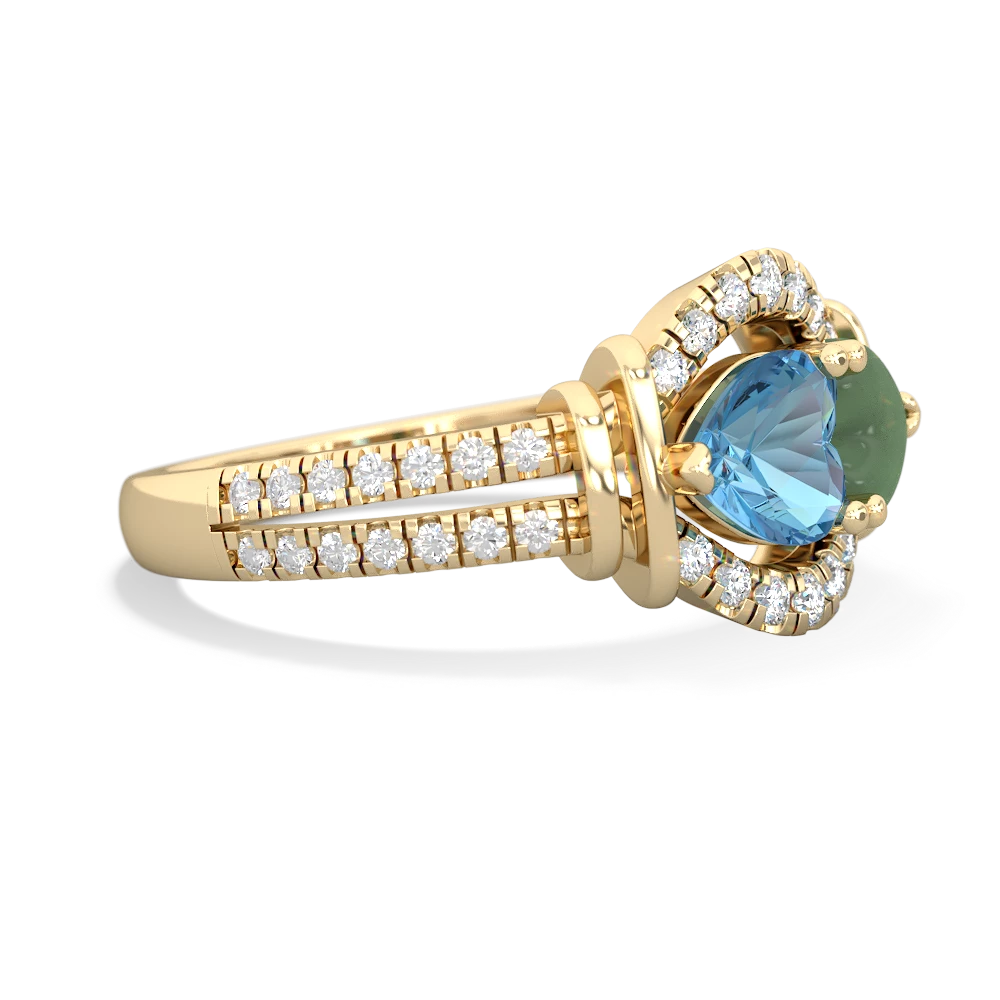 Blue Topaz Art-Deco Keepsake 14K Yellow Gold ring R5630