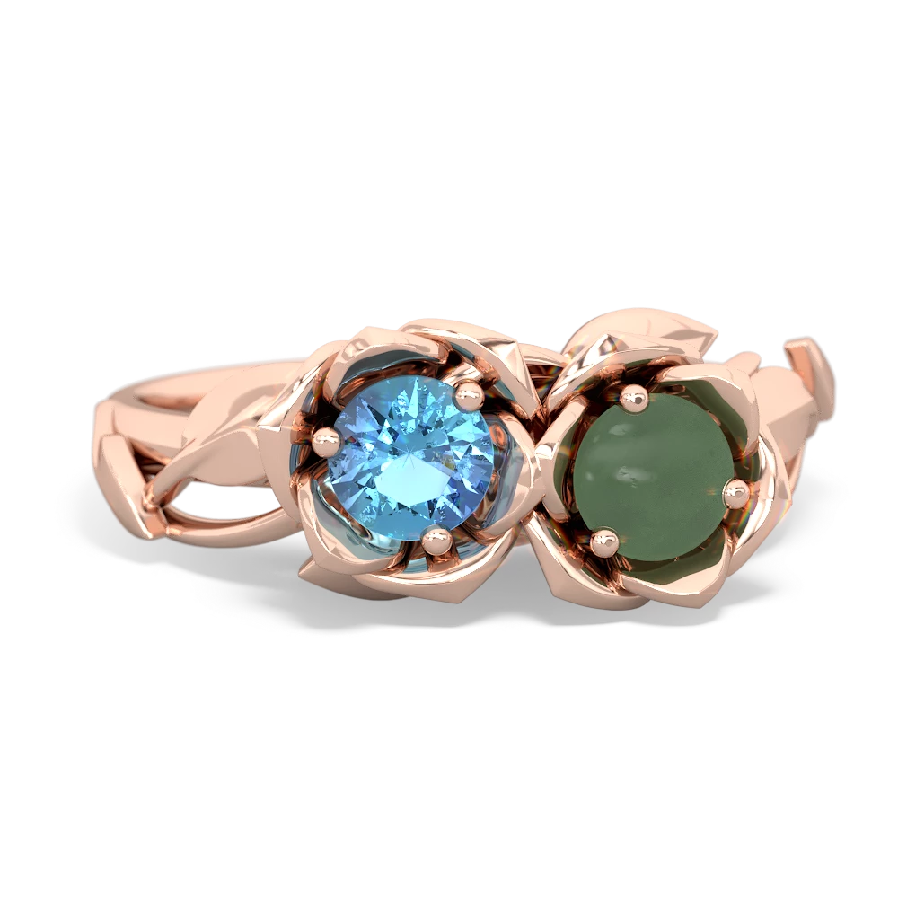 Blue Topaz Rose Garden 14K Rose Gold ring R5510