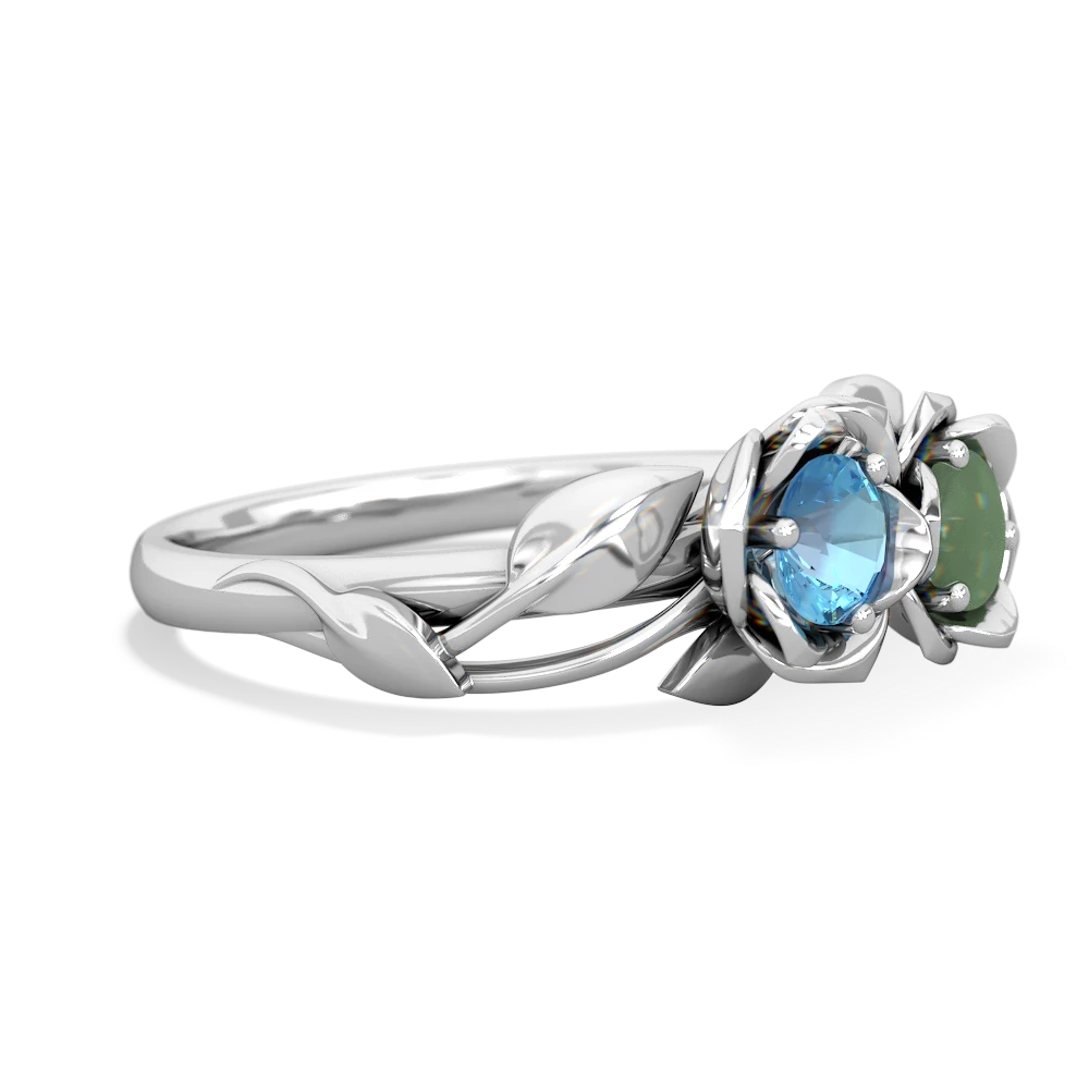 Blue Topaz Rose Garden 14K White Gold ring R5510