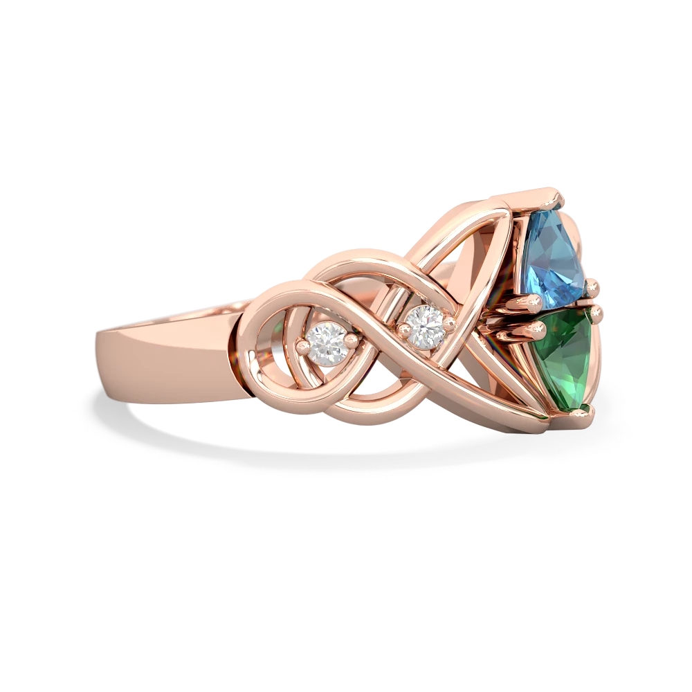 Blue Topaz Keepsake Celtic Knot 14K Rose Gold ring R5300