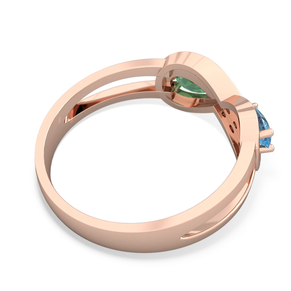 Blue Topaz Diamond Infinity 14K Rose Gold ring R5390