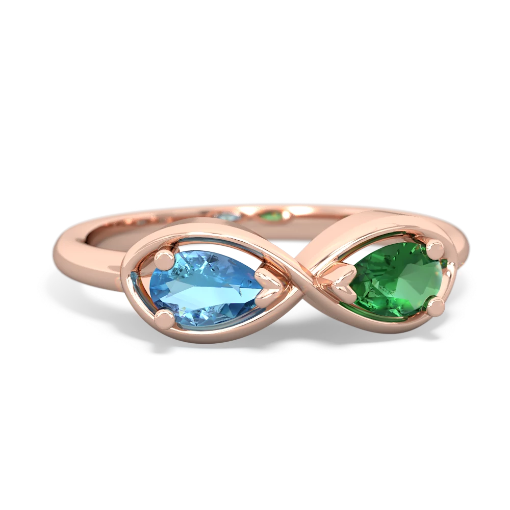 Blue Topaz Infinity 14K Rose Gold ring R5050