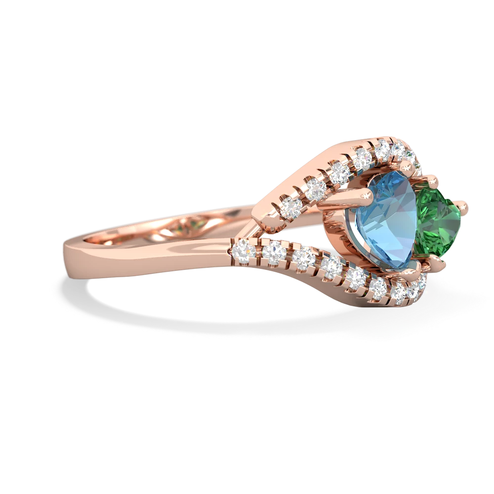 Blue Topaz Mother And Child 14K Rose Gold ring R3010