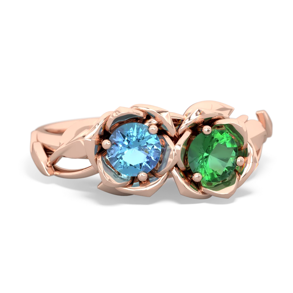 Blue Topaz Rose Garden 14K Rose Gold ring R5510