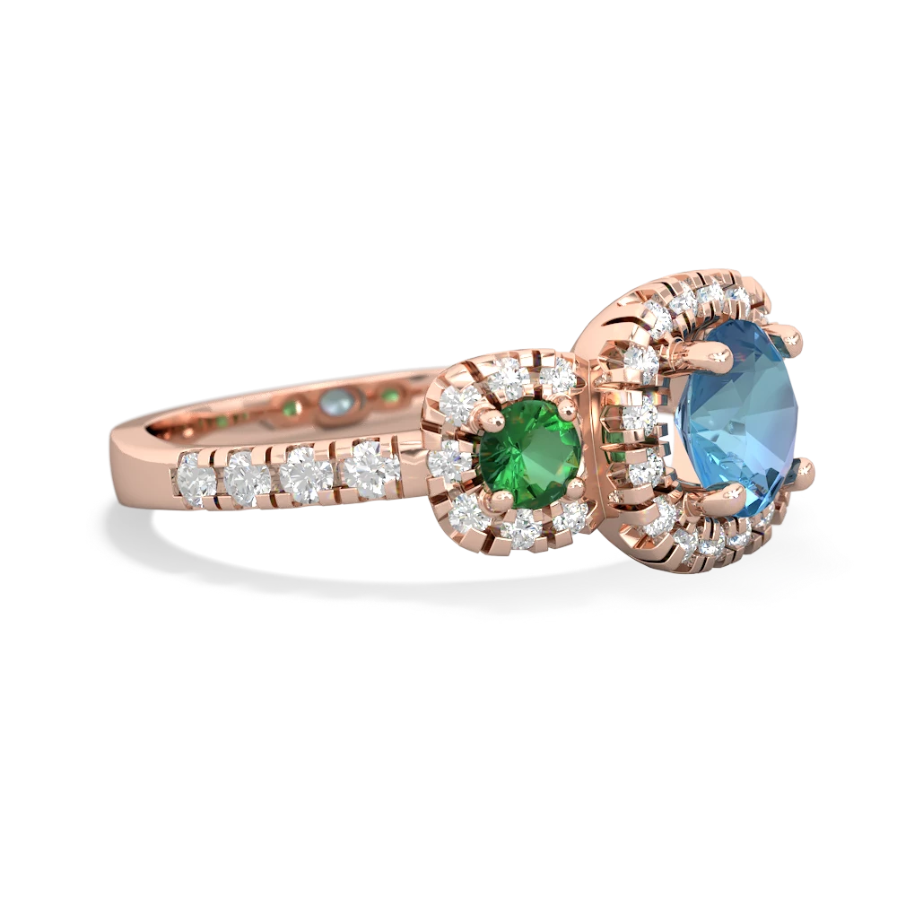 Blue Topaz Regal Halo 14K Rose Gold ring R5350