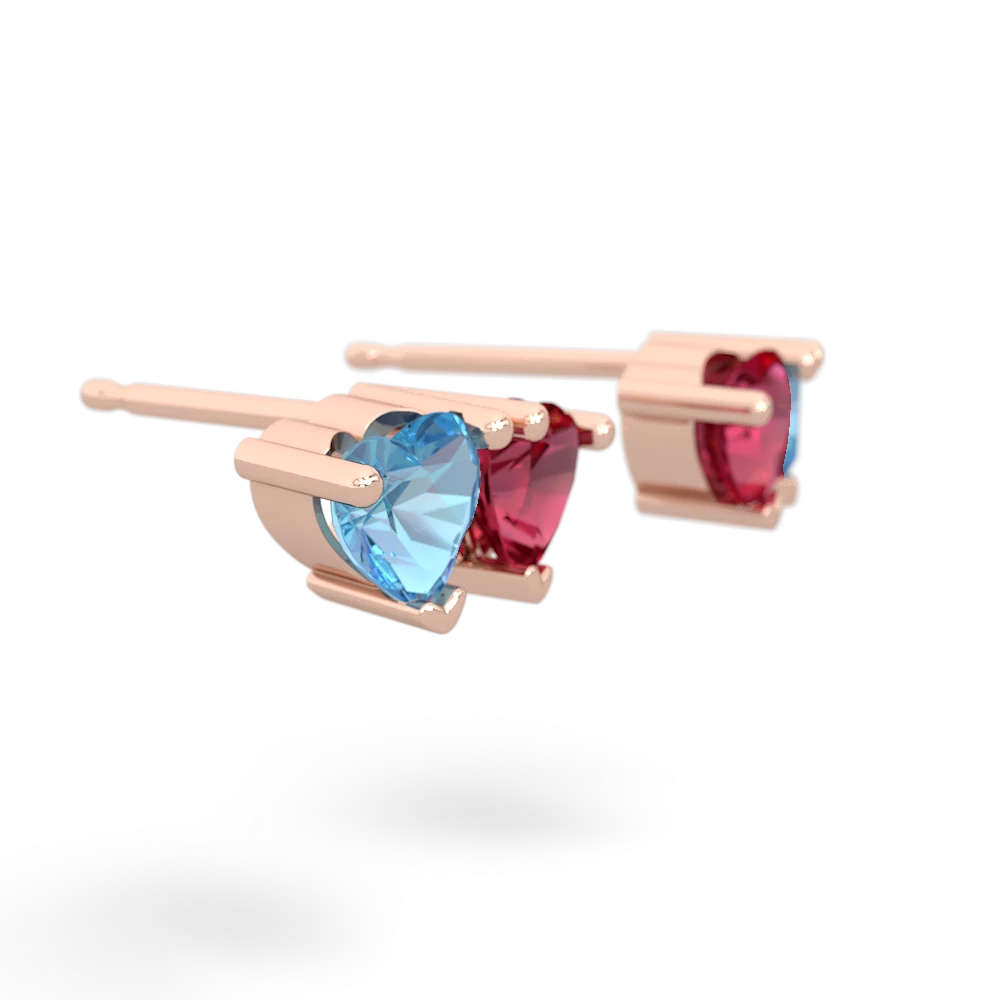 Blue Topaz Sweethearts 14K Rose Gold earrings E5260