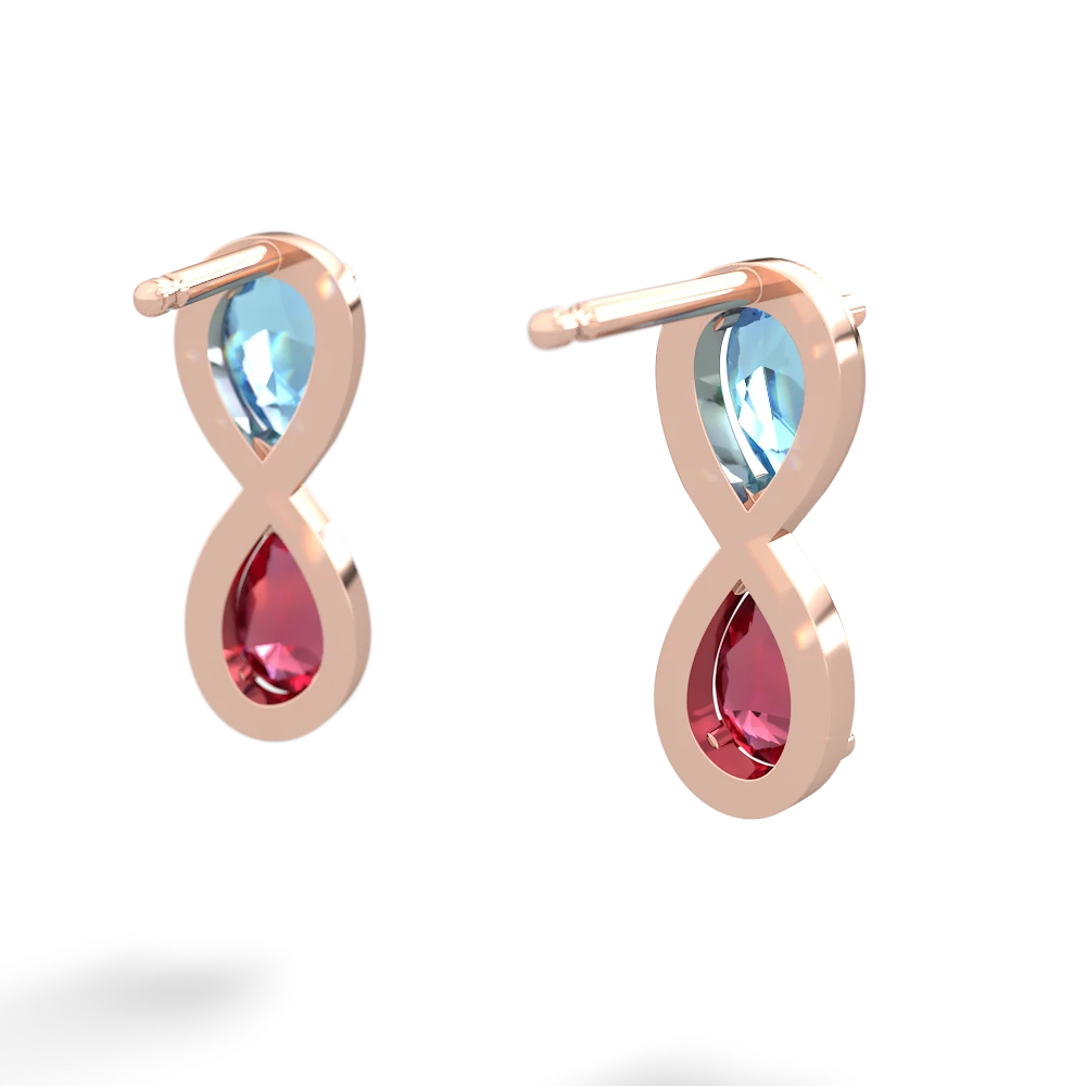 Blue Topaz Infinity 14K Rose Gold earrings E5050