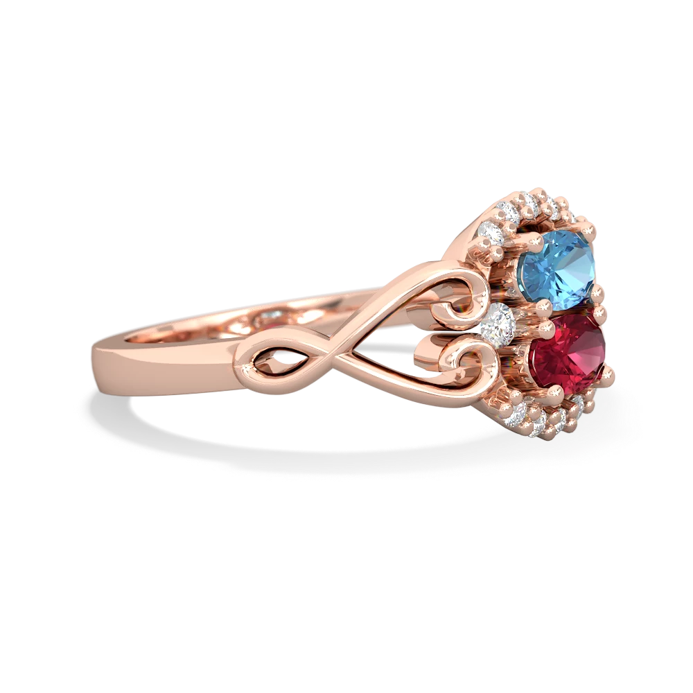 Blue Topaz Love Nest 14K Rose Gold ring R5860