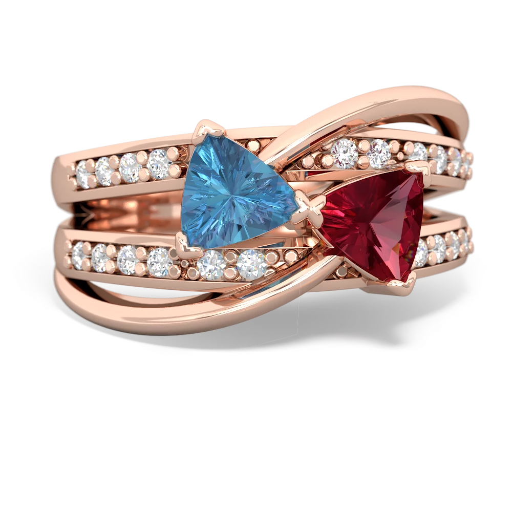 Blue Topaz Bowtie 14K Rose Gold ring R2360