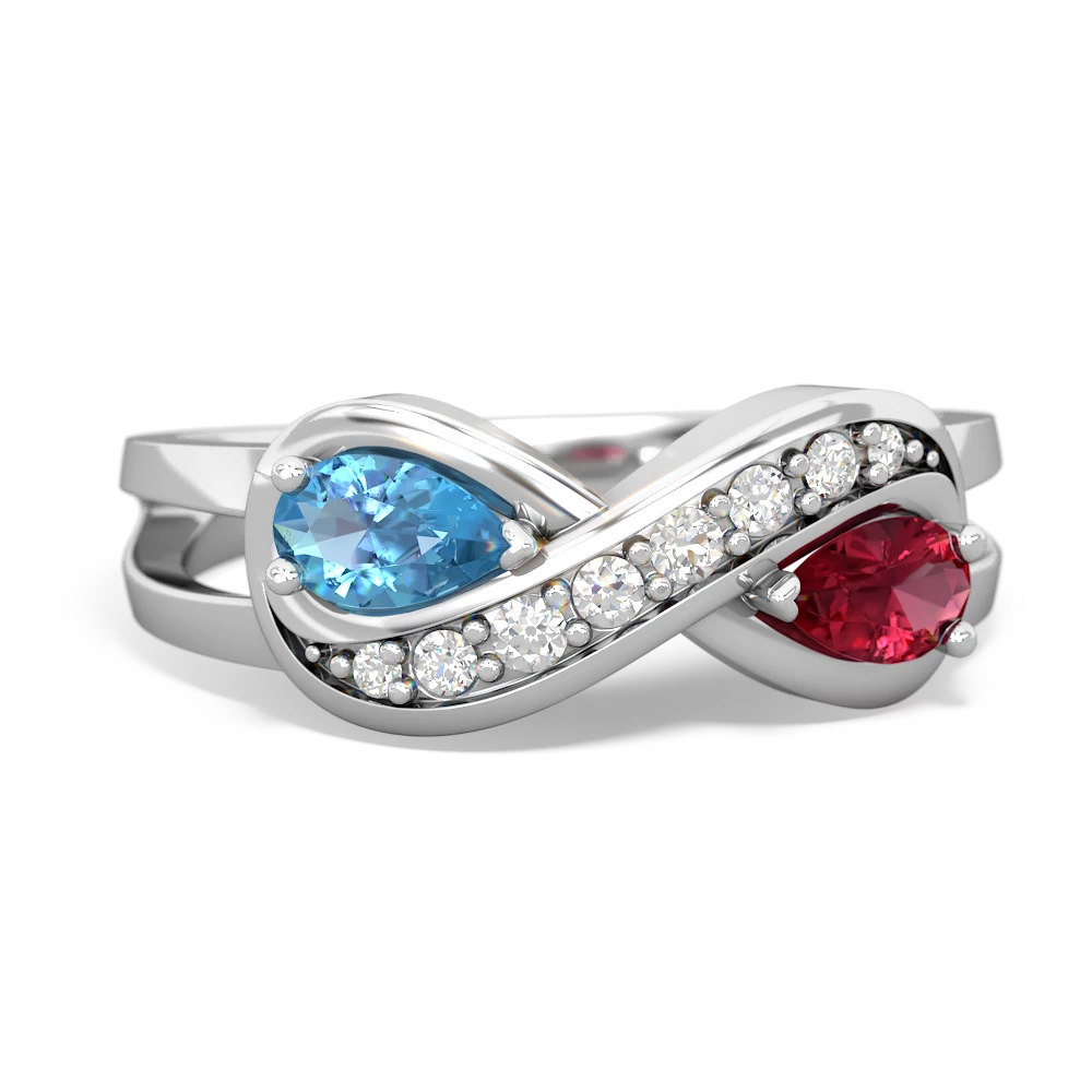 Blue infinity ring on sale
