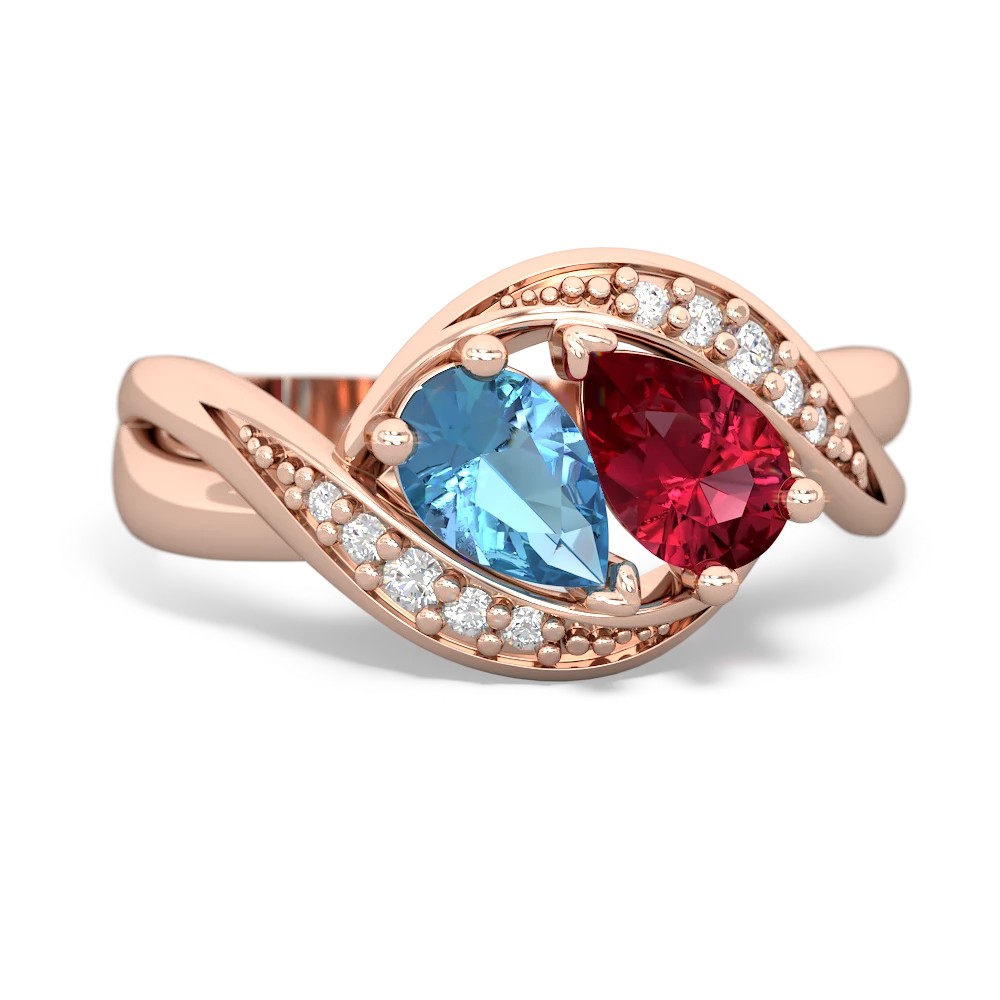 Blue Topaz Summer Winds 14K Rose Gold ring R5342