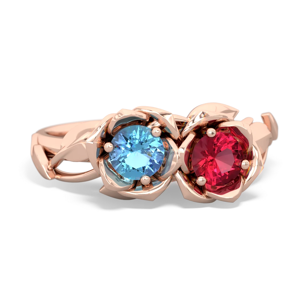 Blue Topaz Rose Garden 14K Rose Gold ring R5510