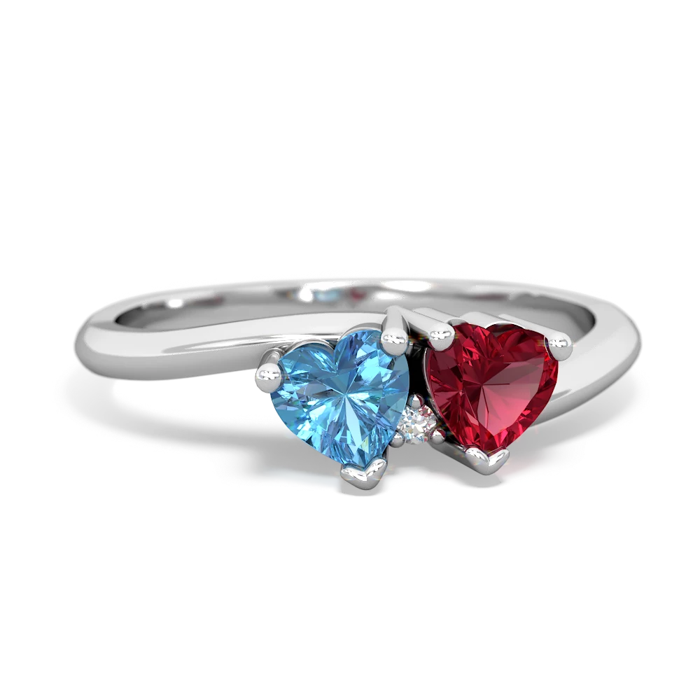 Blue Topaz Sweethearts 14K White Gold ring R5260