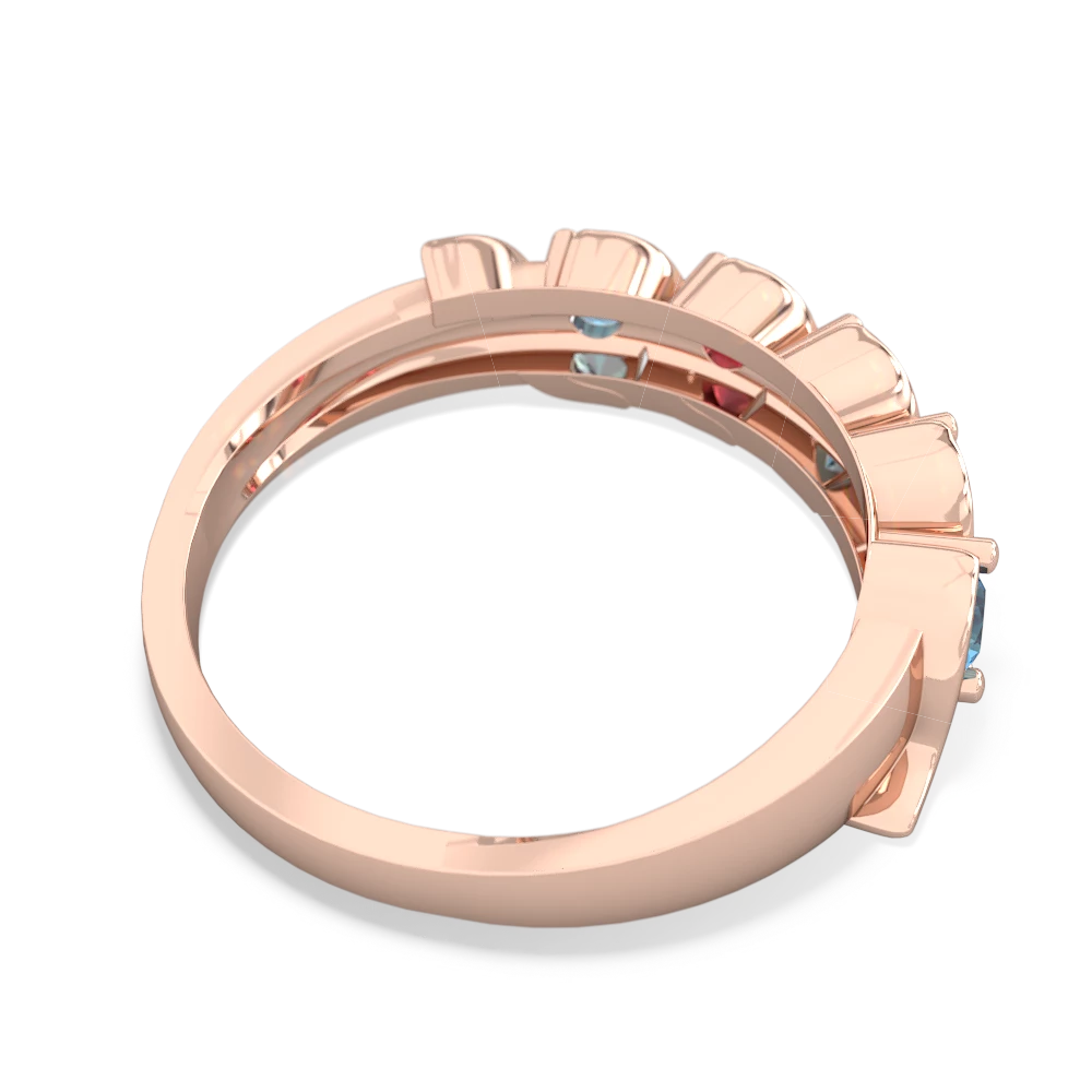 Blue Topaz Anniversary Band 14K Rose Gold ring R2089