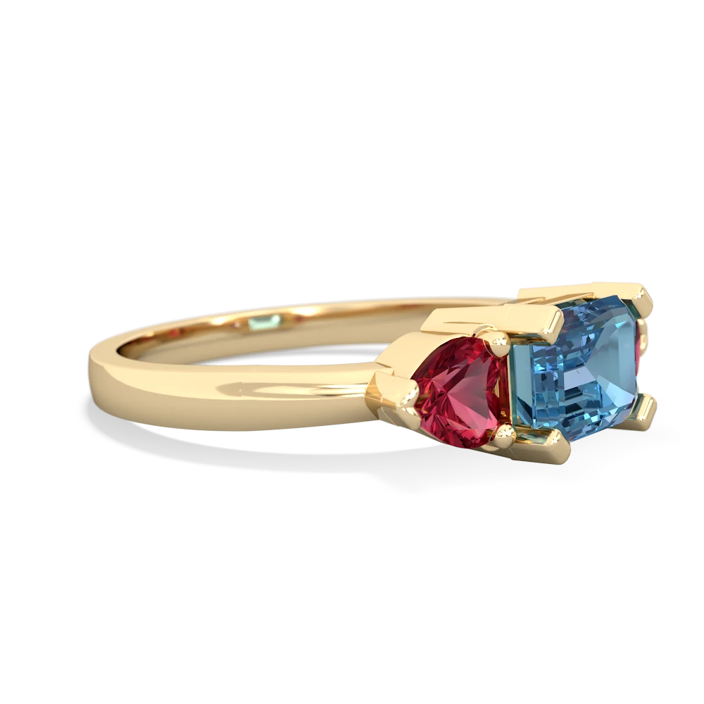 Blue Topaz Three Stone 14K Yellow Gold ring R5235