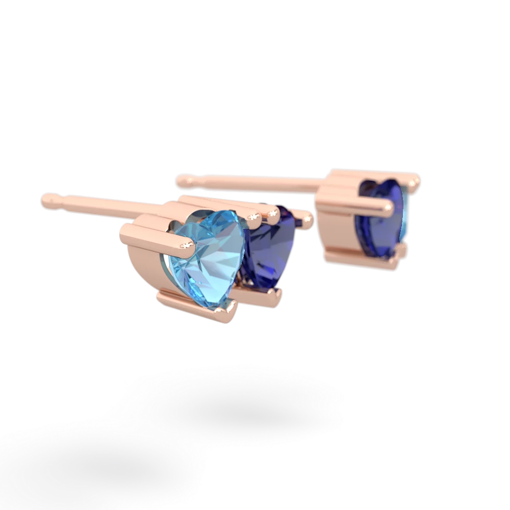 Blue Topaz Sweethearts 14K Rose Gold earrings E5260
