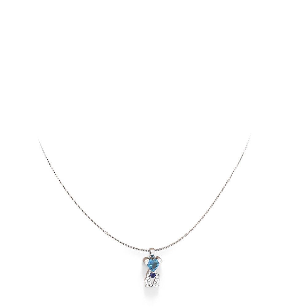 Blue Topaz Puppy Love 14K White Gold pendant P5800